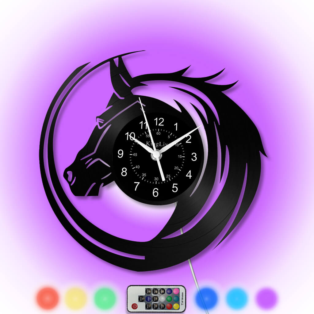 LED Vinyl Wall Clock | Horse | 0114WPBN