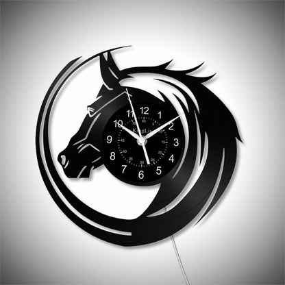 LED Vinyl Wall Clock | Horse | 0114WPB