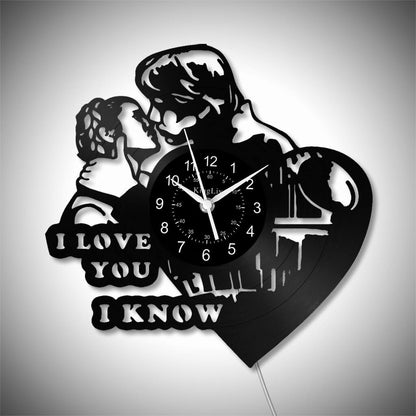 LED Vinyl Wall Clock | I Love You | 12'' | 0218WPB