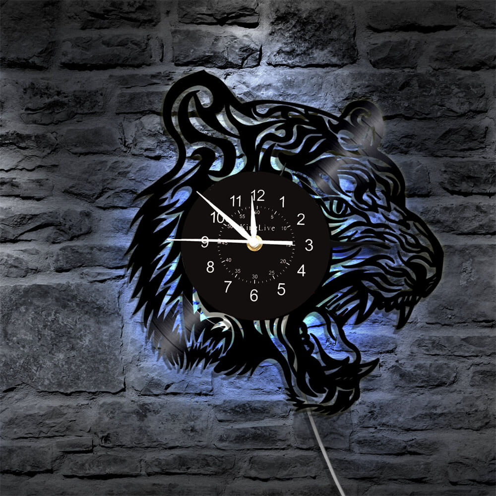 Tiger Led Vinyl Record Wall Clock