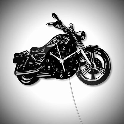 LED Vinyl Wall Clock | Motorcycle | 12'' | 0132WPB
