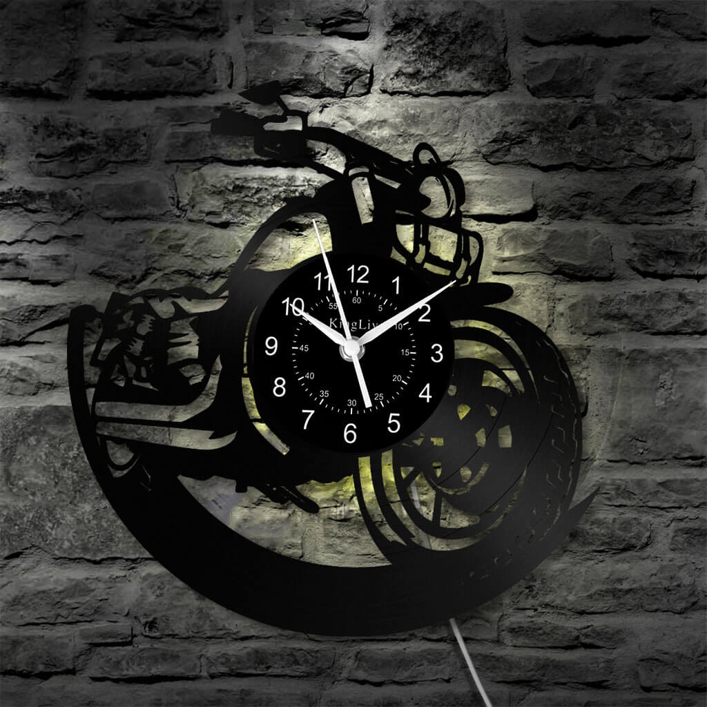 LED Vinyl Wall Clock | Dirt Bike | 12'' | 0217WPB