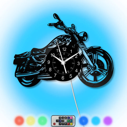 LED Vinyl Wall Clock | Motorcycle | 0132WPBN