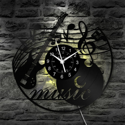 LED Vinyl Wall Clock | Music Bass | 12'' | 0206WPB