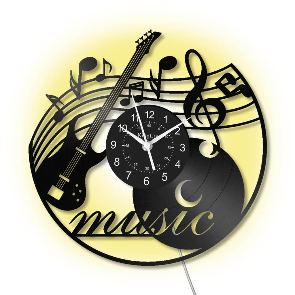 LED Vinyl Wall Clock | Music Bass | 12'' | 0206WPB