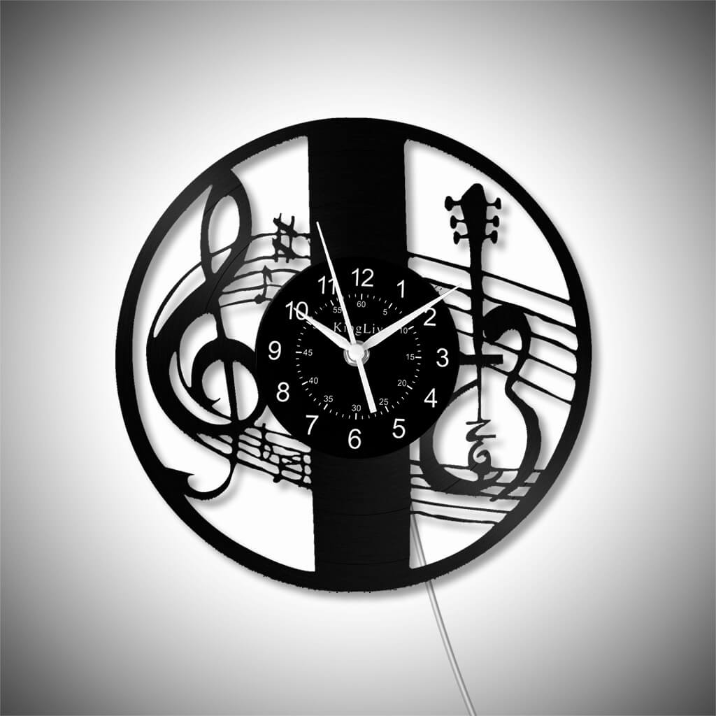 LED Vinyl Wall Clock | Violin Music | 12'' | 0291WPB