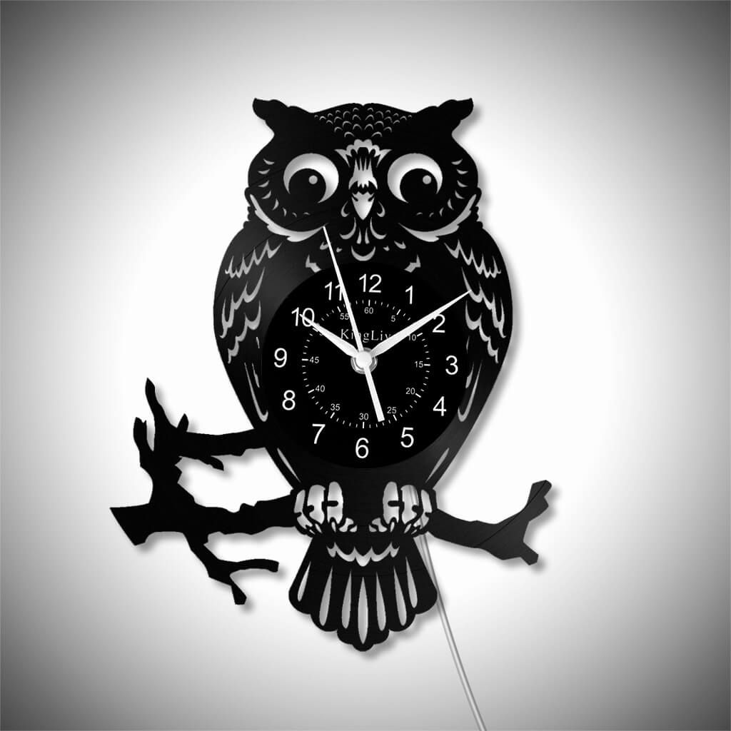 LED Vinyl Wall Clock | Owl