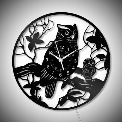 LED Vinyl Wall Clock | Owl | 12'' | 0304WPB