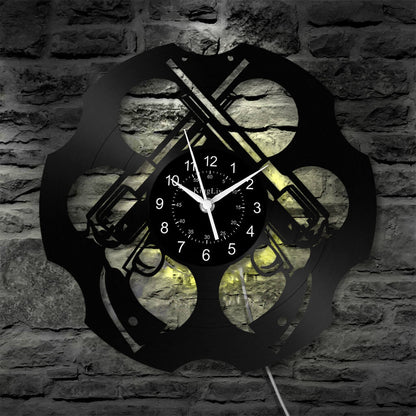 LED Vinyl Wall Clock | Pistol | 12'' | 0284WPB