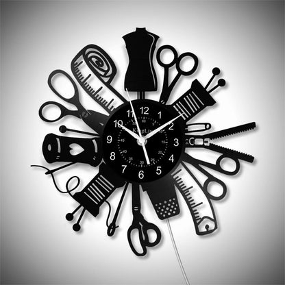 LED Vinyl Wall Clock | Sewing | 12'' | 0211WPB