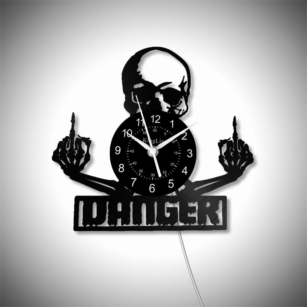 LED Vinyl Wall Clock | Skull | 0203WPB