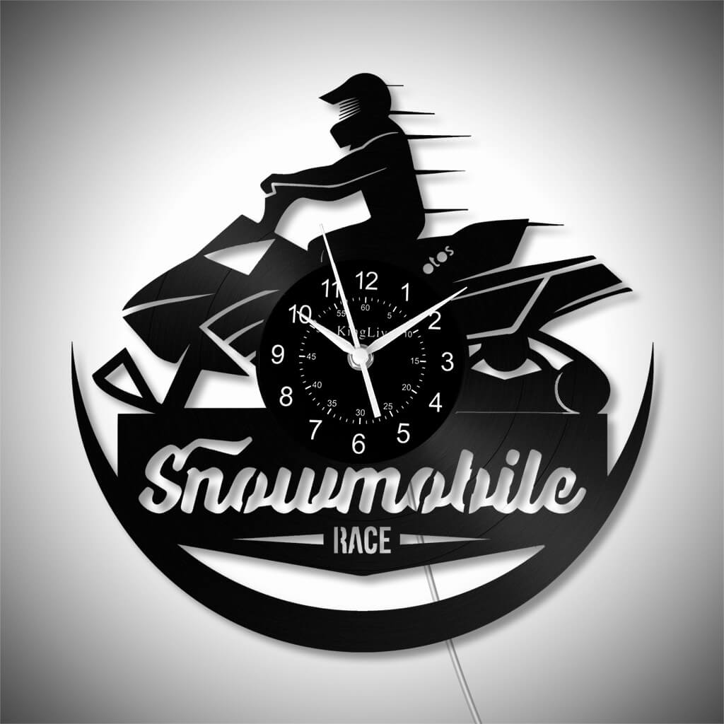 LED Vinyl Wall Clock | Snowmobile | 12'' | 0279WPB