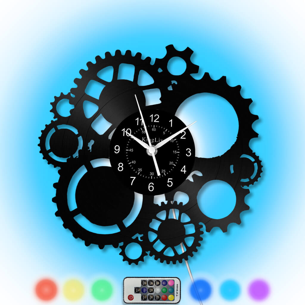 LED Vinyl Wall Clock | Steampunk | 12'' | 0022WPB