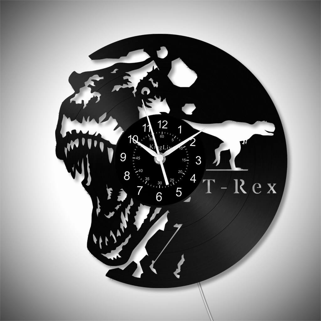 LED Vinyl Wall Clock | Dinosaur | 12'' | 0300WPB