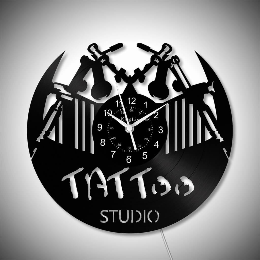 LED Vinyl Wall Clock | Tattoo Studio | 12'' | 0232WPB