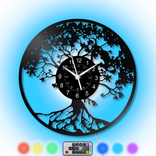 LED Vinyl Wall Clock | Tree of Life | 12'' | 0130WPB