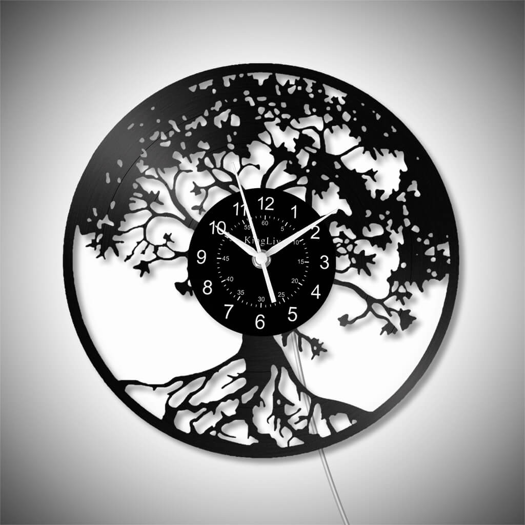 LED Vinyl Wall Clock | Tree of Life | 12'' | 0130WPB