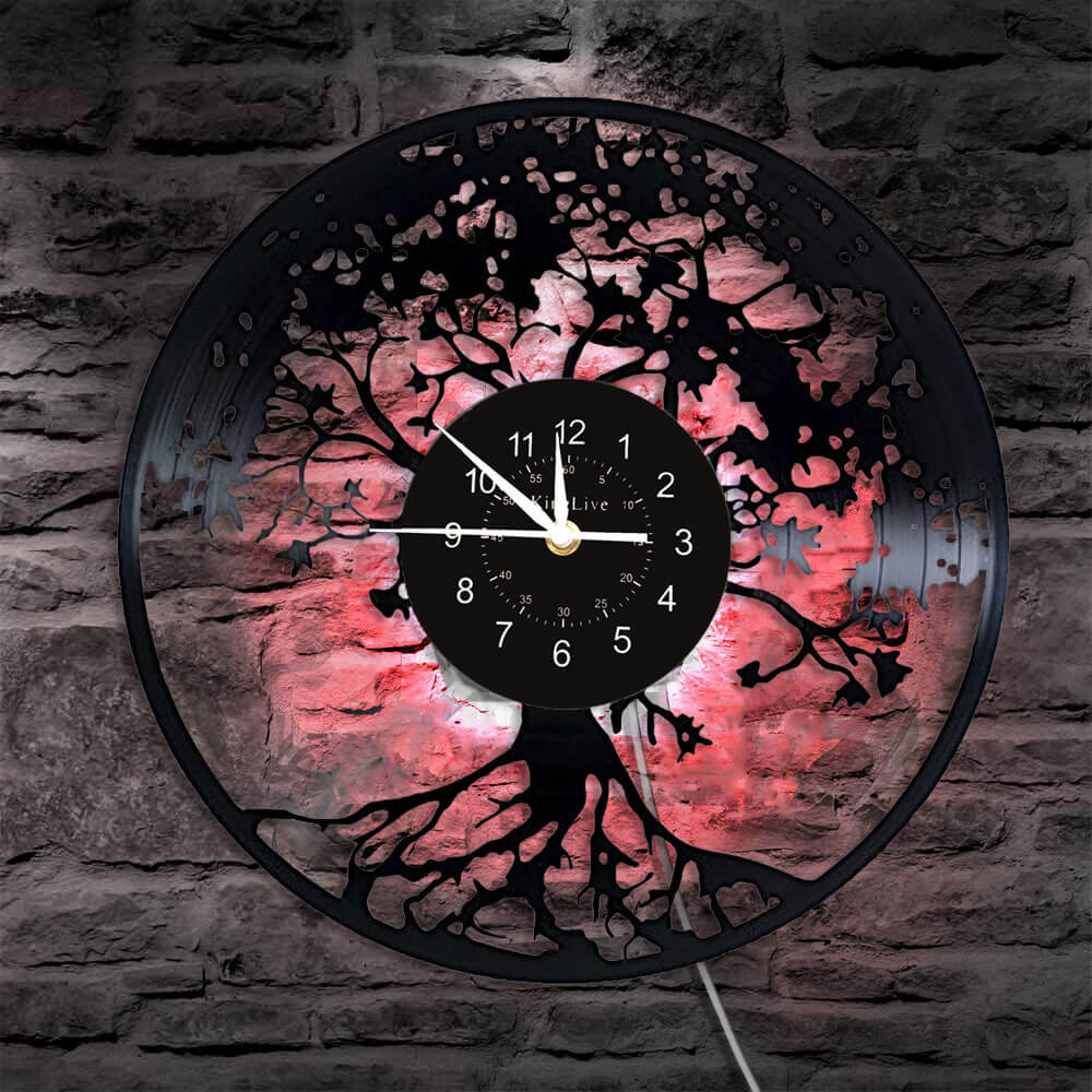 LED Vinyl Wall Clock | Tree of Life | 12'' | 0130WPB