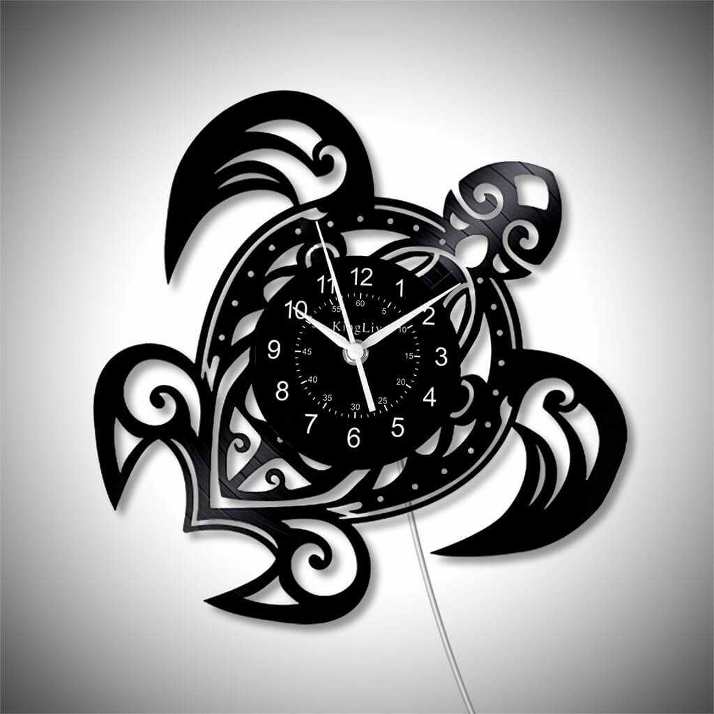 LED Vinyl Wall Clock | Turtle | 0112WPB