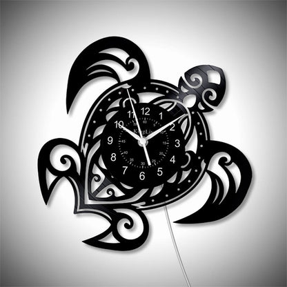 LED Vinyl Wall Clock | Turtle | 0112WPB
