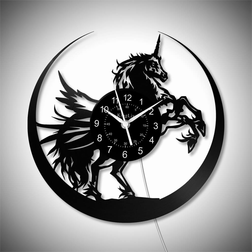 LED Vinyl Wall Clock | Unicorn | 12'' | 0306WPB