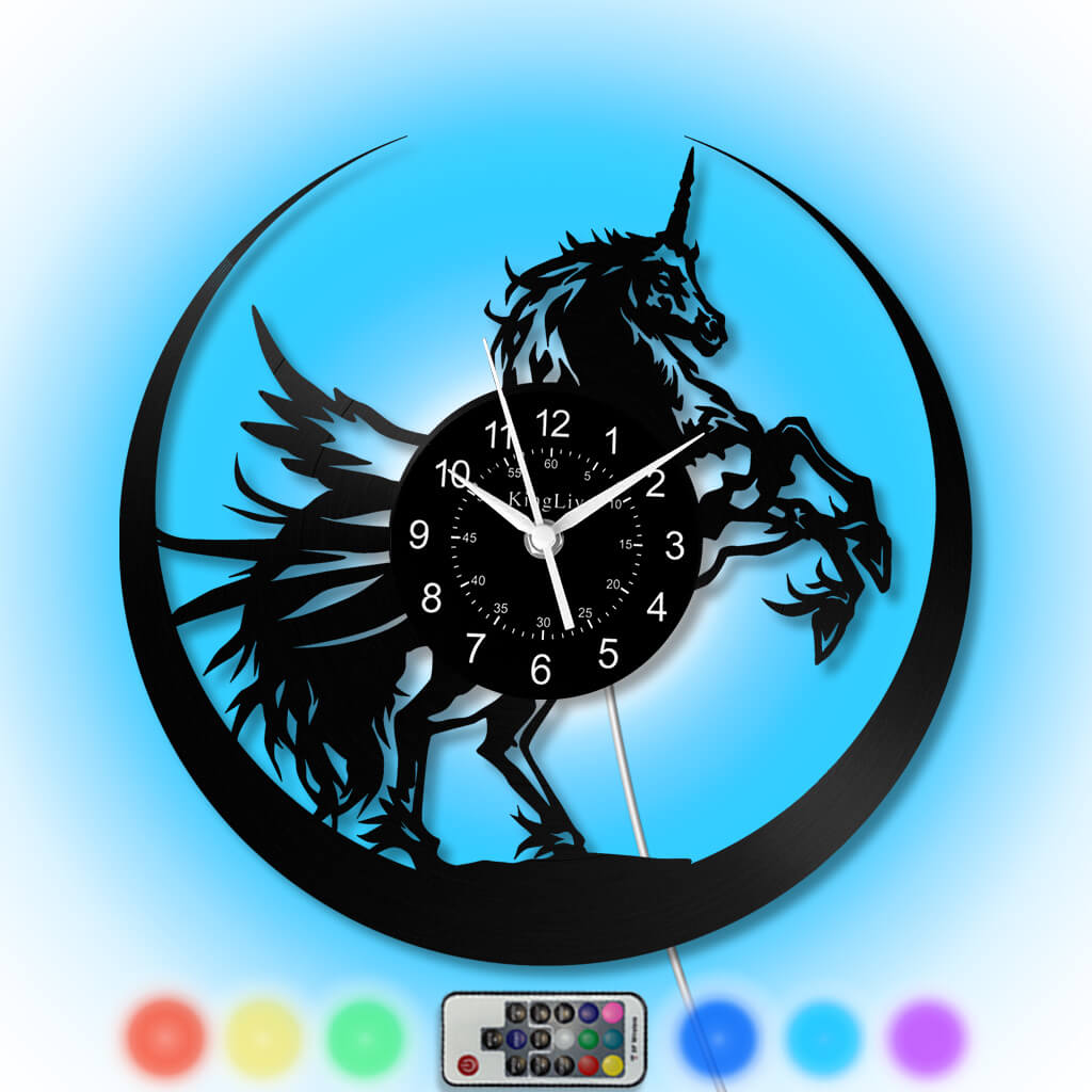 LED Vinyl Wall Clock | Unicorn | 12'' | 0306WPB