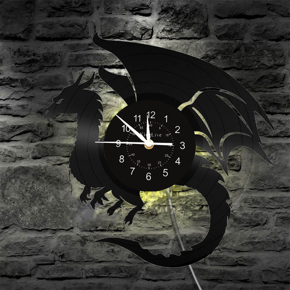 Dragon Led Vinyl Record Wall Clock