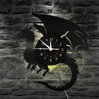 Dragon Led Vinyl Record Wall Clock