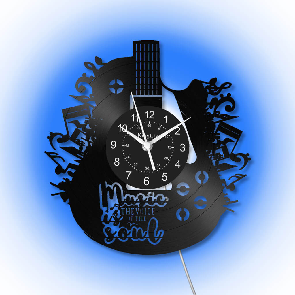 Guitar Led Vinyl Record Wall Clock