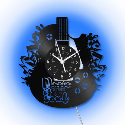 Guitar Led Vinyl Record Wall Clock