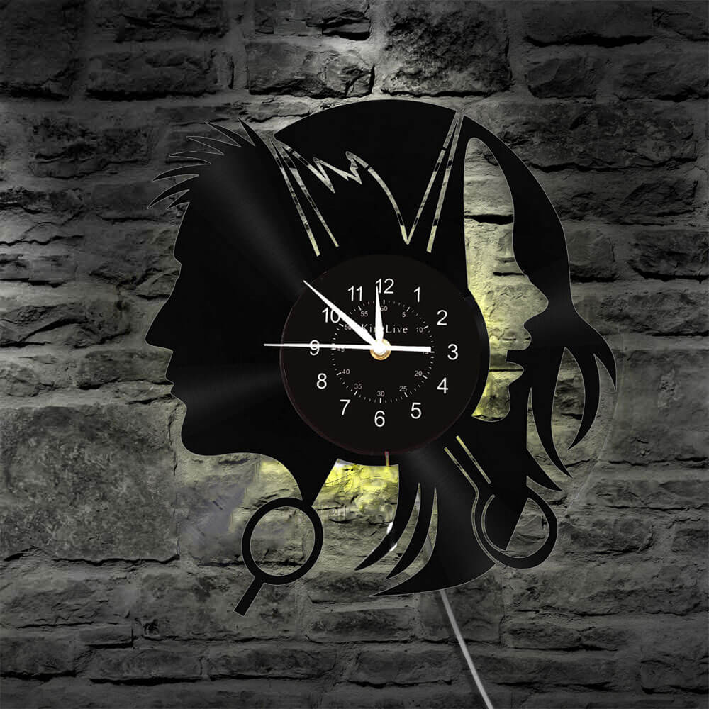 Hair Salon Barbershop Led Vinyl Record Wall Clock