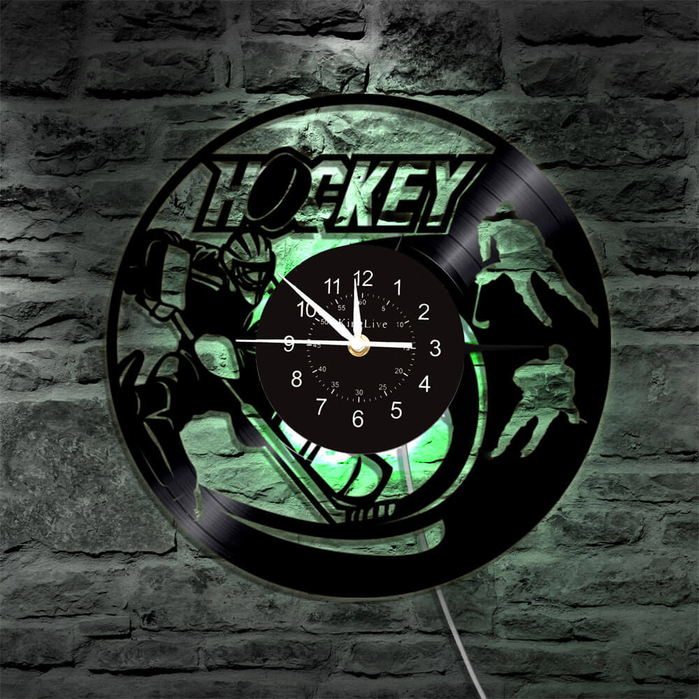 Hockey Led Vinyl Record Wall Clock