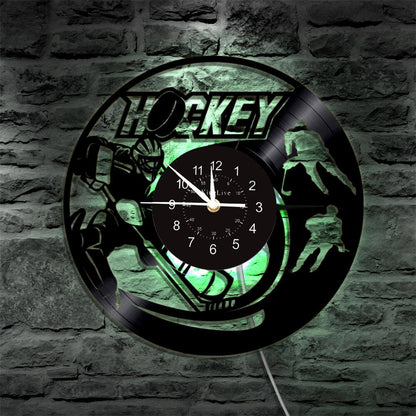 Hockey Led Vinyl Record Wall Clock