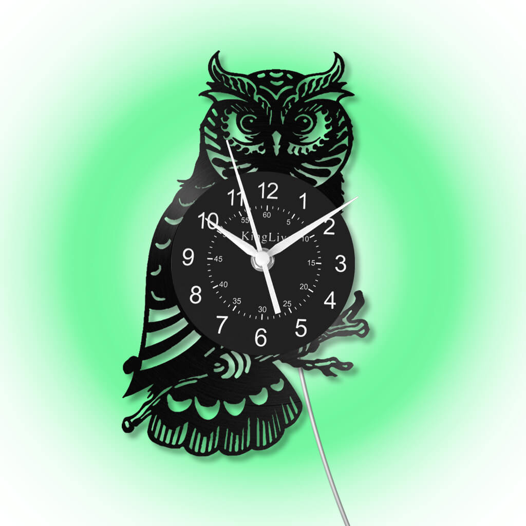 Owl Led Vinyl Record Wall Clock