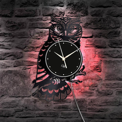 Owl Led Vinyl Record Wall Clock