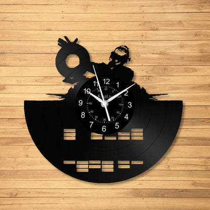 LED Vinyl Wall Clock | Custom DJ Name | 12''