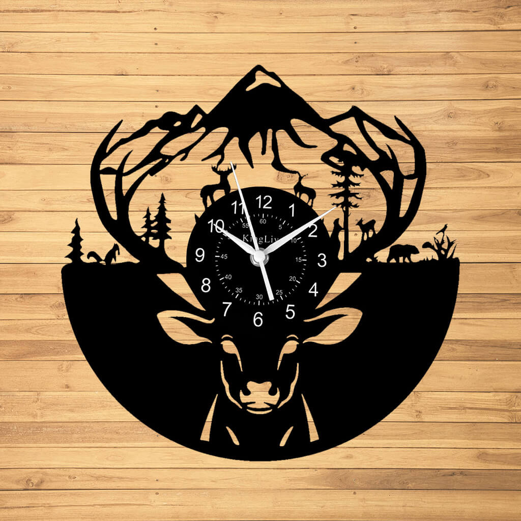 LED Vinyl Wall Clock | Moose Deer