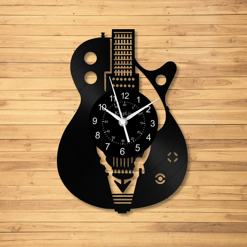 LED Vinyl Wall Clock | Guitar | 12'' | 0027WPB2