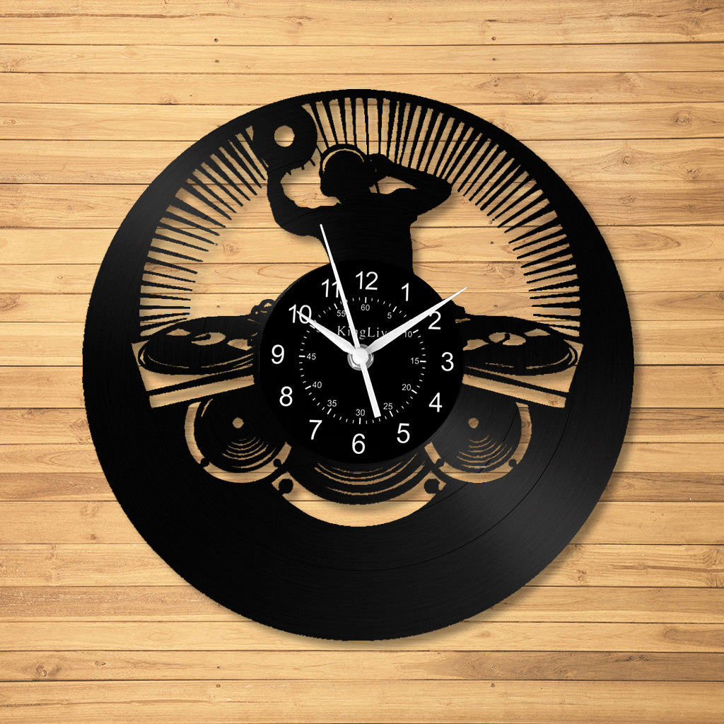 LED Vinyl Wall Clock | Custom DJ Name | 12''