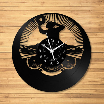 LED Vinyl Wall Clock | Custom DJ Name | 12''