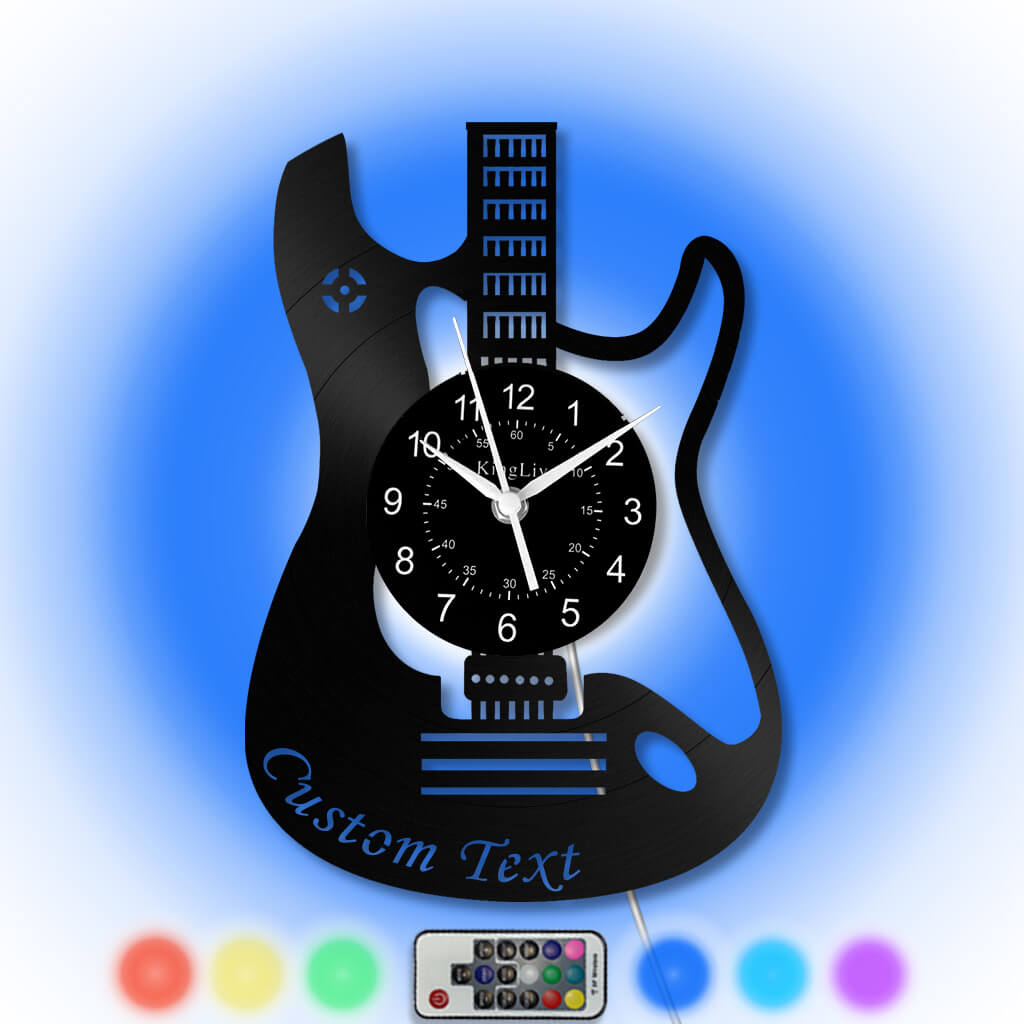 LED Vinyl Wall Clock | Guitar | 12'' | 0027WPB2