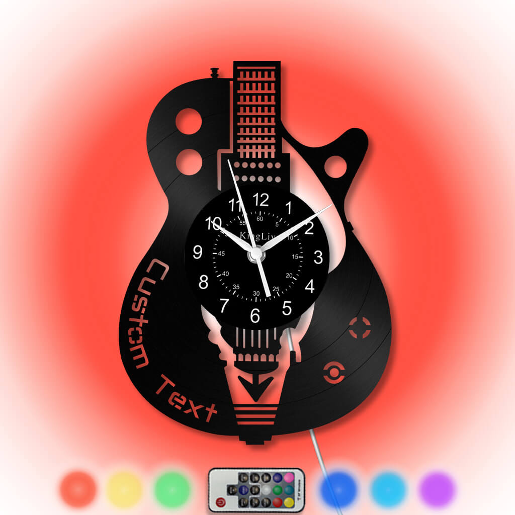 LED Vinyl Wall Clock | Guitar Custom | 12'' | 0264WPB