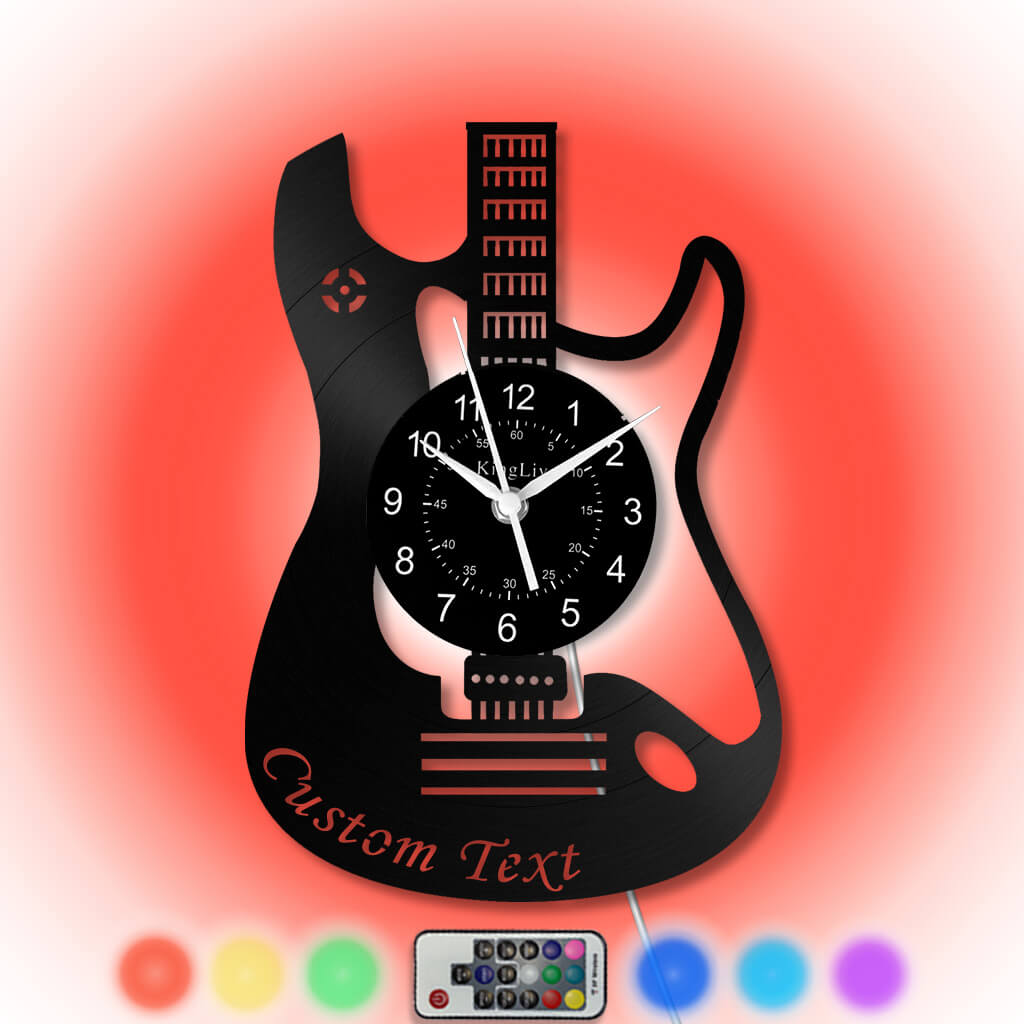LED Vinyl Wall Clock | Guitar Custom | 12'' | 0264WPB