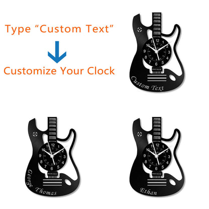 LED Vinyl Wall Clock | Guitar Custom | 12'' | 0264WPB