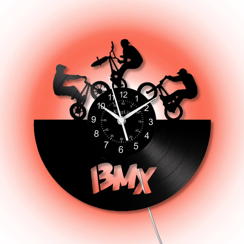 LED Vinyl Wall Clock | BMX Bicycle | 12'' | 0233WPB
