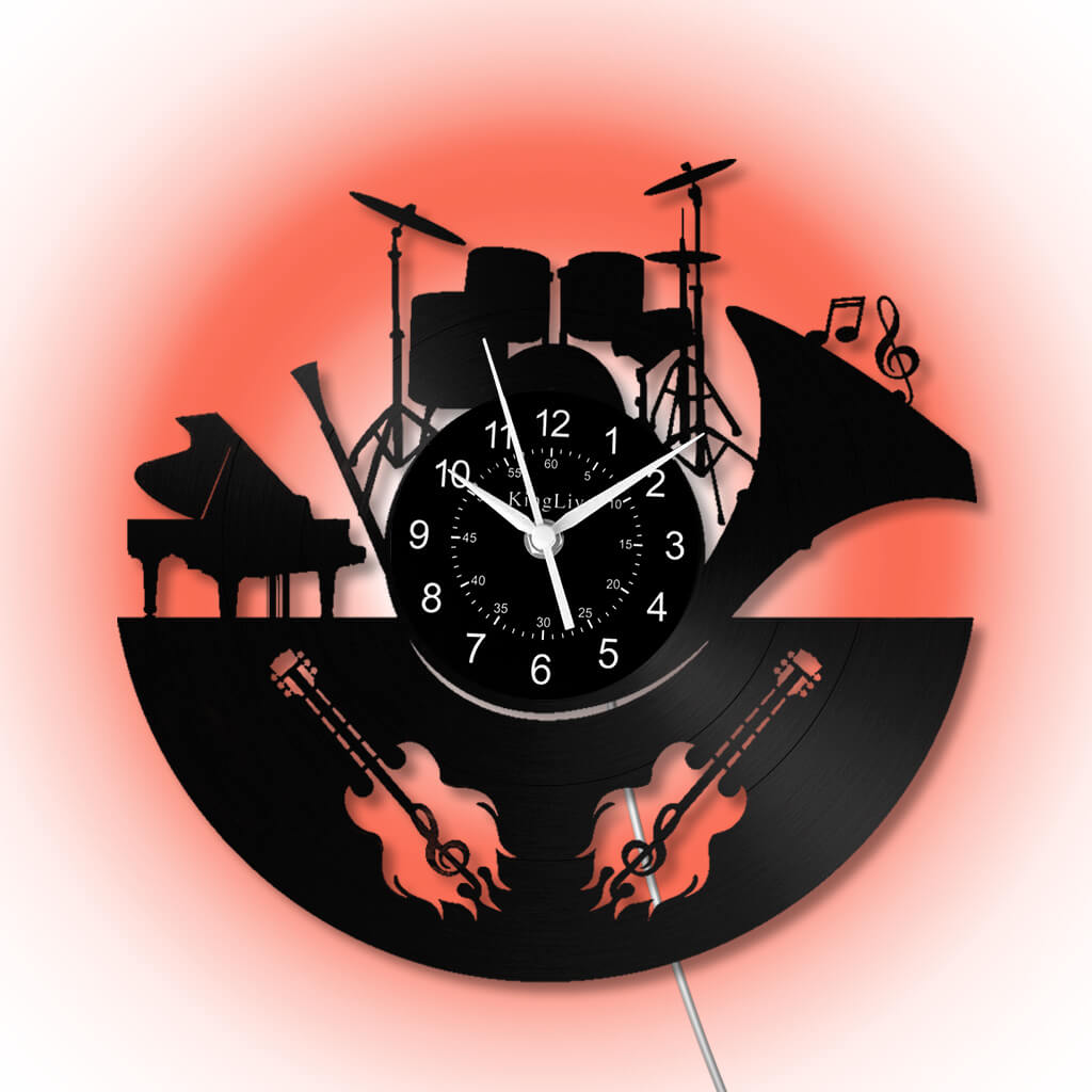 LED Vinyl Wall Clock | Band Music | 12'' | 0213WPB