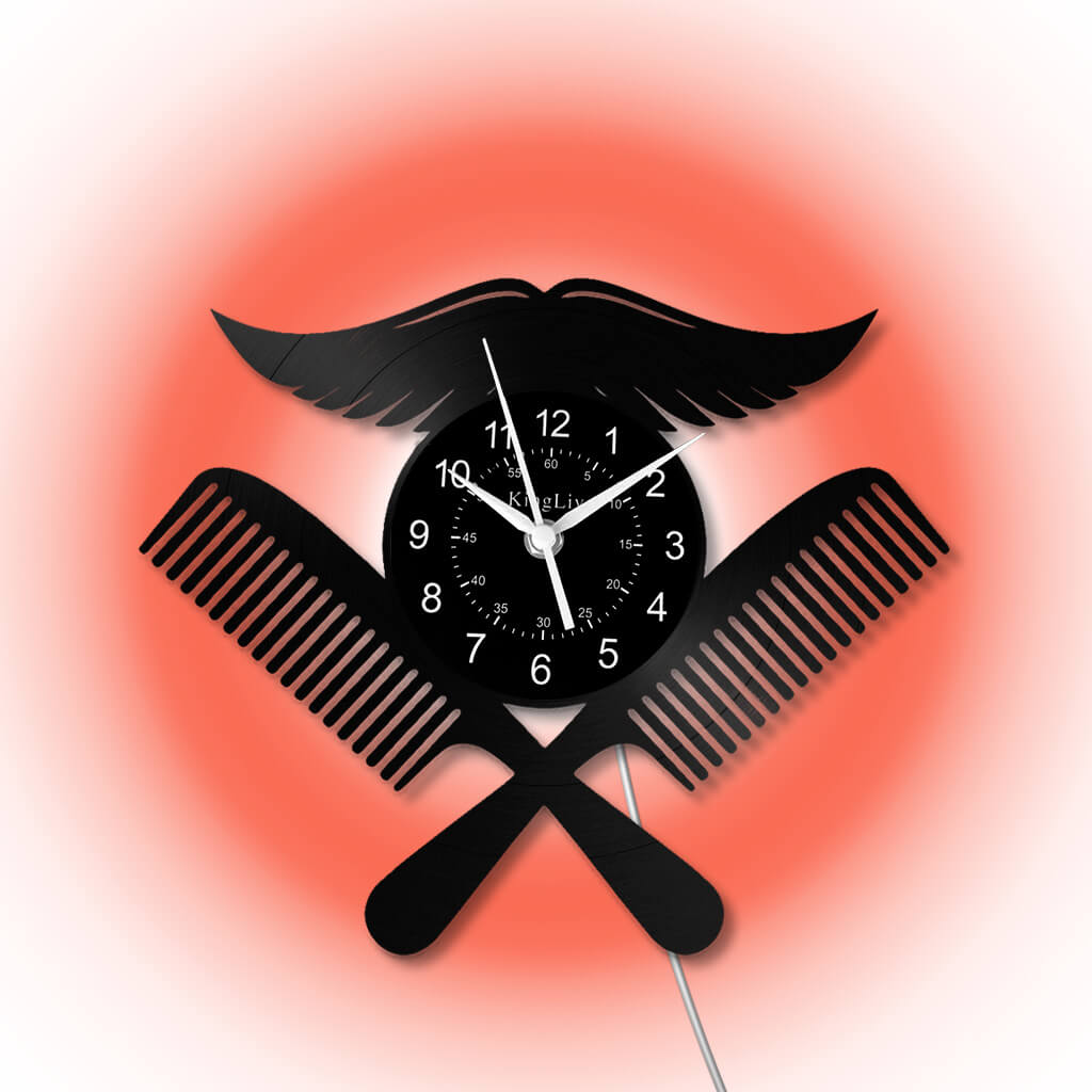 LED Vinyl Wall Clock | Barbershop | 12'' | 0227WPB