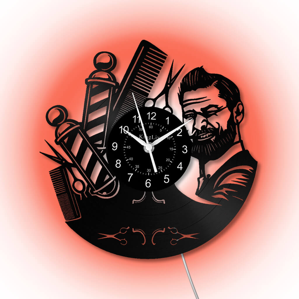 LED Vinyl Wall Clock | Nail Salon | Barber Shop | 12''