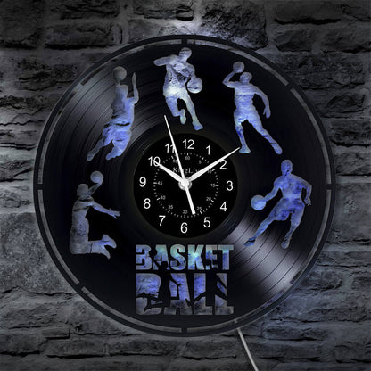 Basketball LED Vinyl Record Wall Clock 12''