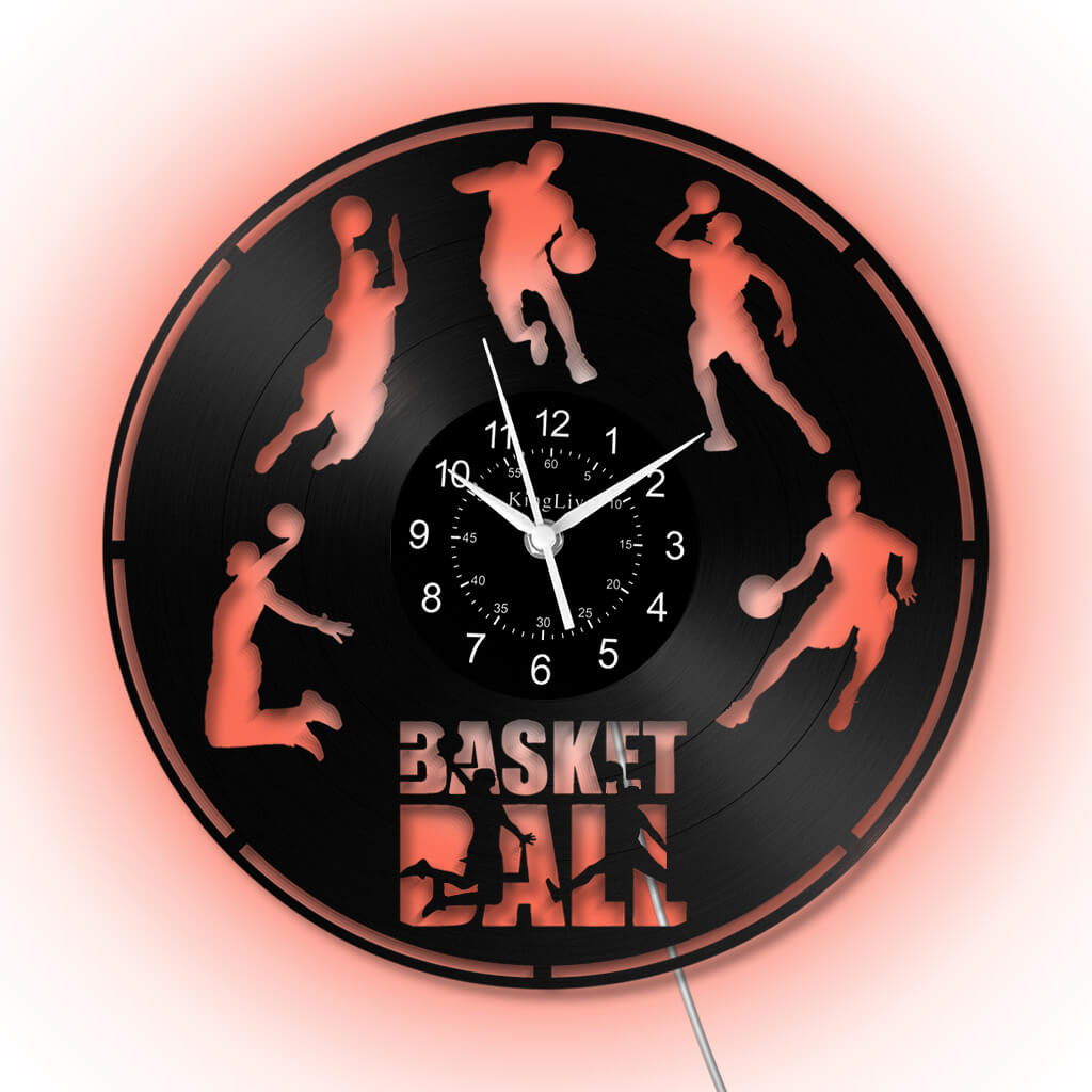 LED Vinyl Wall Clock | Basketball | 12'' | 0222WPB
